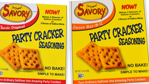 Savory Saltine Seasoning 2-Pack -- 1 ORIGINAL, 1 BAR-B-Q plus 2 Large Double Sealed Zip Top Bags